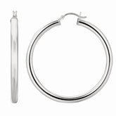 Sterling Silver 4x40mm Hoop Earring